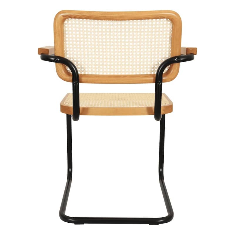 Breuer Chair Company Marcel Breuer Cesca Cane Cantilever Armchair Arm Chair w/ Black Steel Frame (Various Wood & Cane Colors)