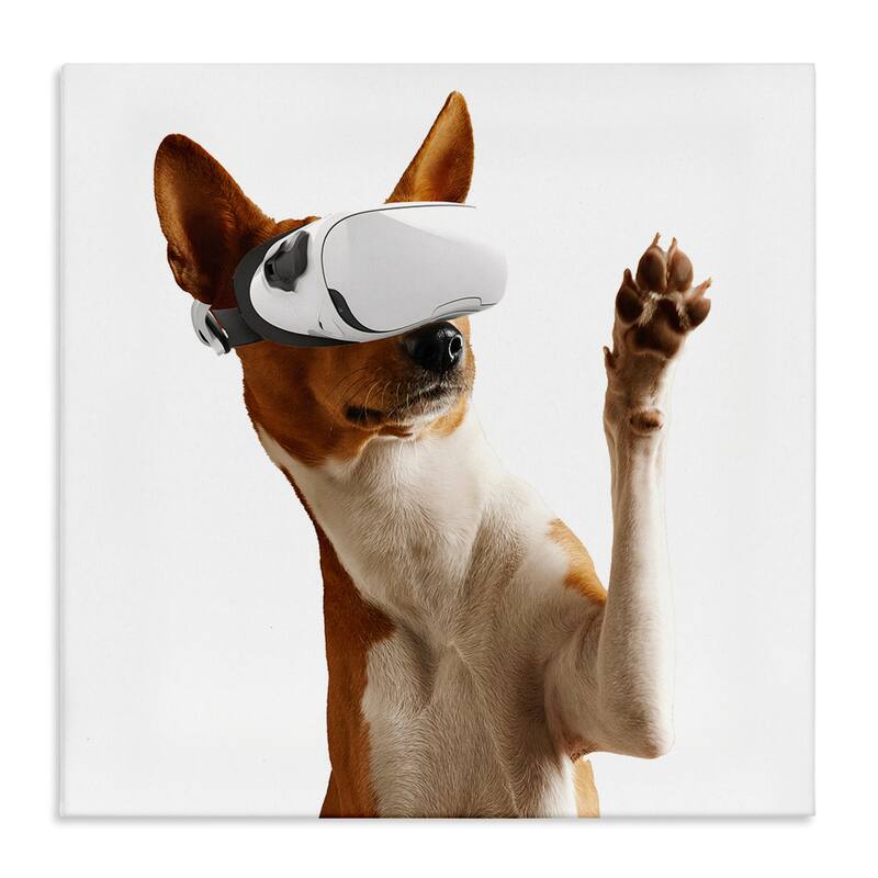 Stupell VR Gamer Dog Canvas Wall Art Design By CAD Designs - 36 x 36