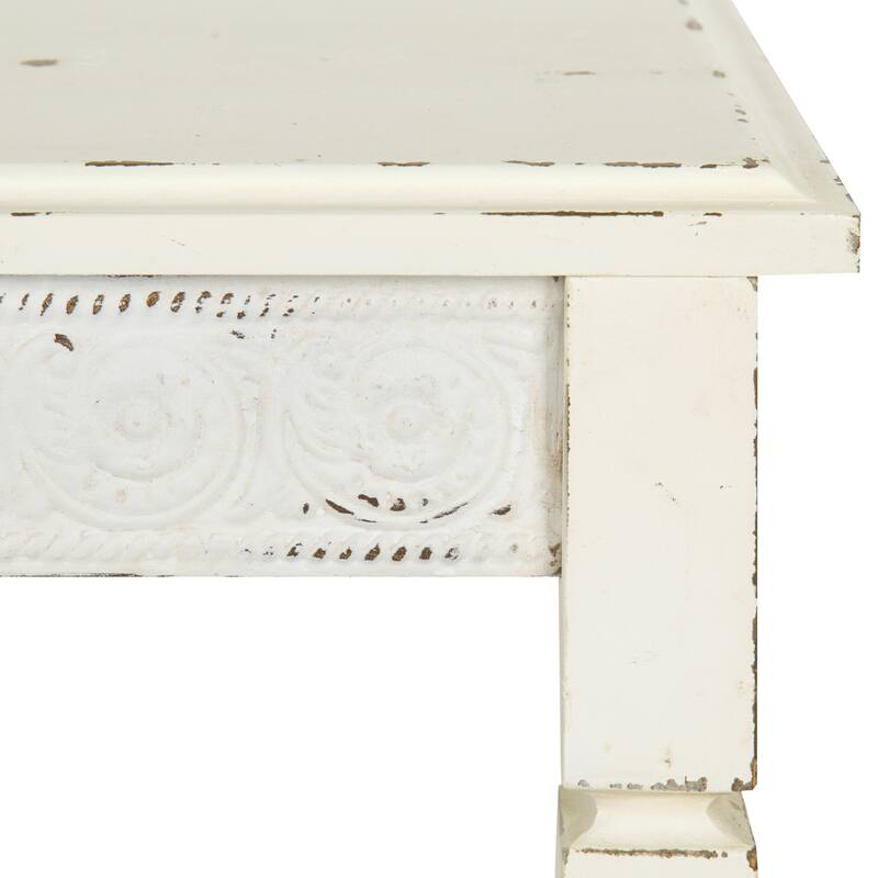 Kate and Laurel Idabelle Wood Side Table with Drawer, White