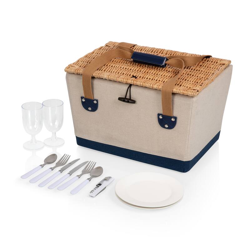 Picnic Time Beige Boardwalk Picnic Basket for 2 - N/A