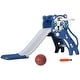 preview thumbnail 7 of 5, 2 in 1 Toddler Slide, Easy Set Up Baby Slide with Basketball Hoop