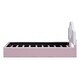 preview thumbnail 10 of 28, Twin Upholstered Platform Bed with LED Headboard, Pink Flannel Finish