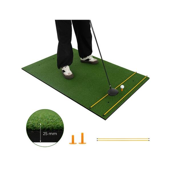 dimension image slide 3 of 6, 5 x 3 ft Artificial Turf Grass Practice Mat for Indoors and Outdoors