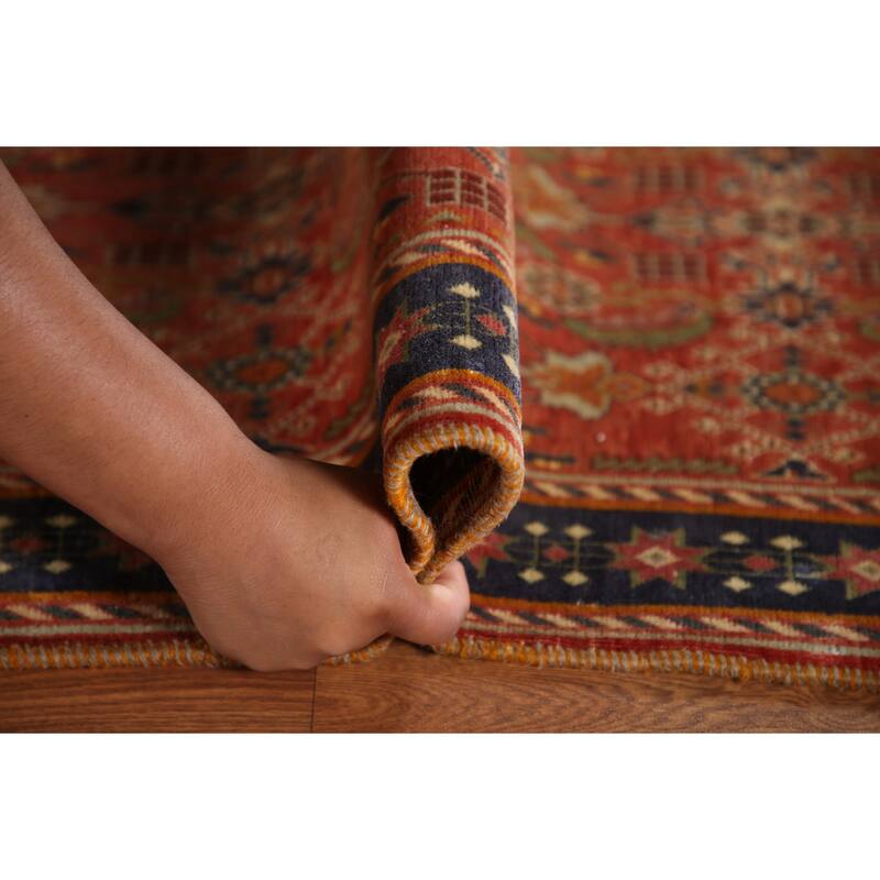 Shiraz Kashkoli Persian Vintage Runner Rug Handmade Wool Carpet - 3'3"x 9'9"