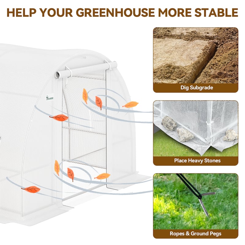 Moasis Greenhouse with Reinforced Steel Frame PE Cover