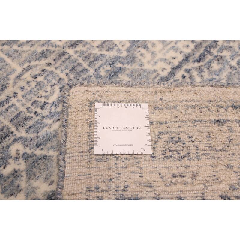 ECARPETGALLERY Hand Loomed Elysian Denim Blue Wool Rug - 8'0 x 9'11