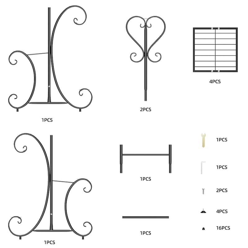 4 Tier Metal Plant Stand Flower Pot Holder Racks Shelves - L