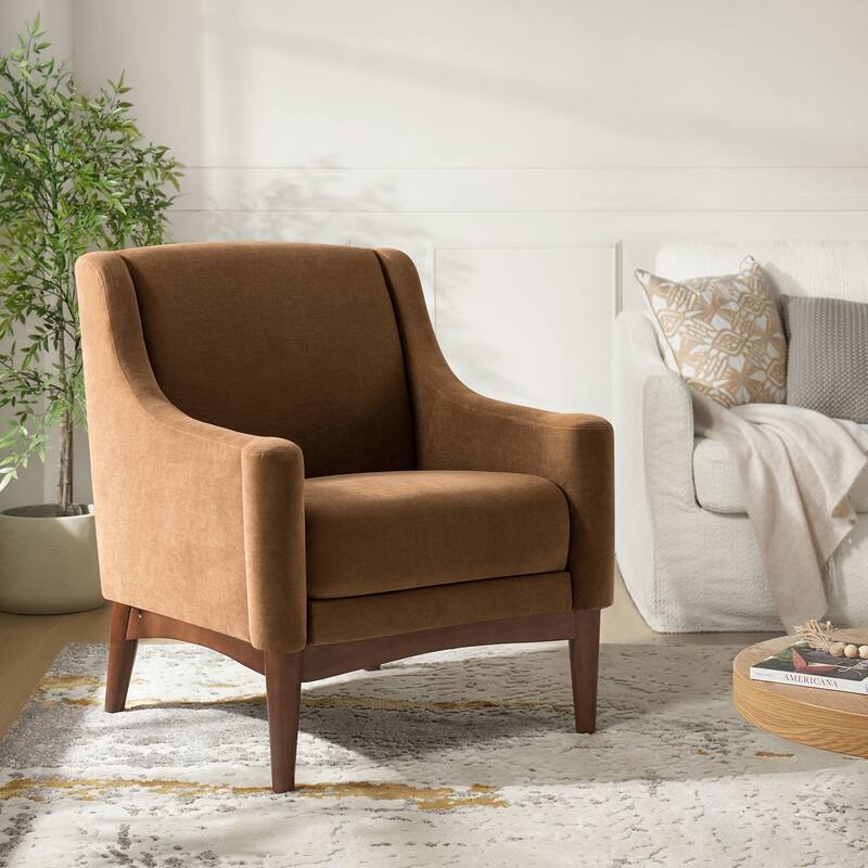 Francis Mid-Century Modern Living Room Armchair with Recessed Arms Arms by HULALA HOME