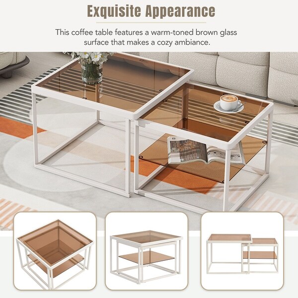Coffee Table Set with High-low Combination Design,Cocktail Table