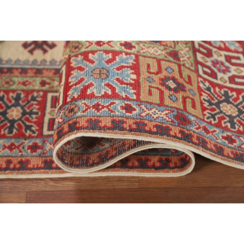 Kazak Area Rug Handmade Living Room Wool Carpet - 4'10" x 6'8"