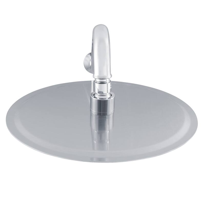 10-in Low Profile Rain Showerhead with Swivel Ball Joint and Soft Silicone Tips Matte Stainless Steel