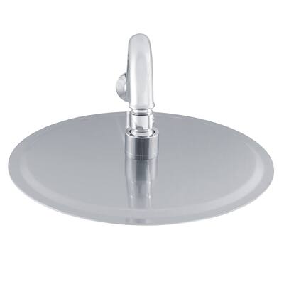 10-in Low Profile Rain Showerhead with Swivel Ball Joint and Soft Silicone Tips Matte Stainless Steel