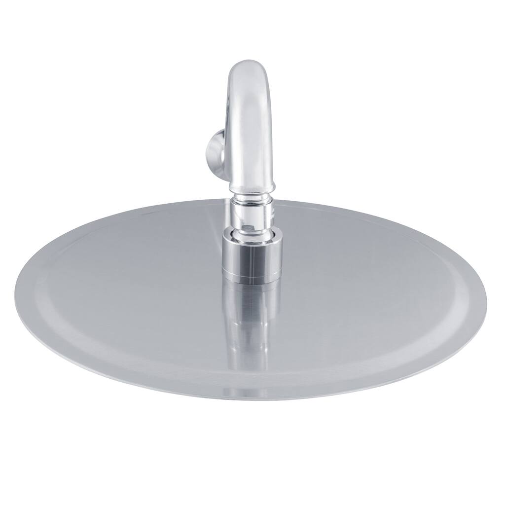 10-in Low Profile Rain Showerhead with Swivel Ball Joint and Soft Silicone Tips Matte Stainless Steel