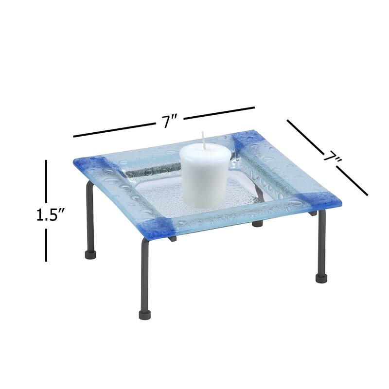 Springdale Lighting Blue Corner Candle Holder in Blue Finish