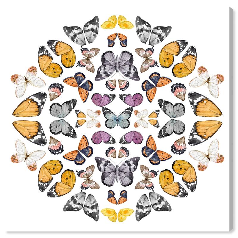 Wynwood Studio Canvas Animals Butterfly K Yellow and Farmhouse Wall Art Canvas Print