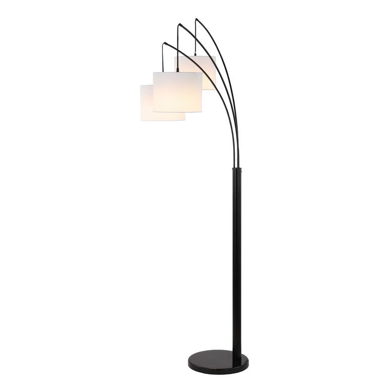 Sylva 78.5" 3-Light Mid-Century Modern Head-Adjustable Iron LED Arc Floor Lamp, Oil Rubbed Bronze by JONATHAN Y