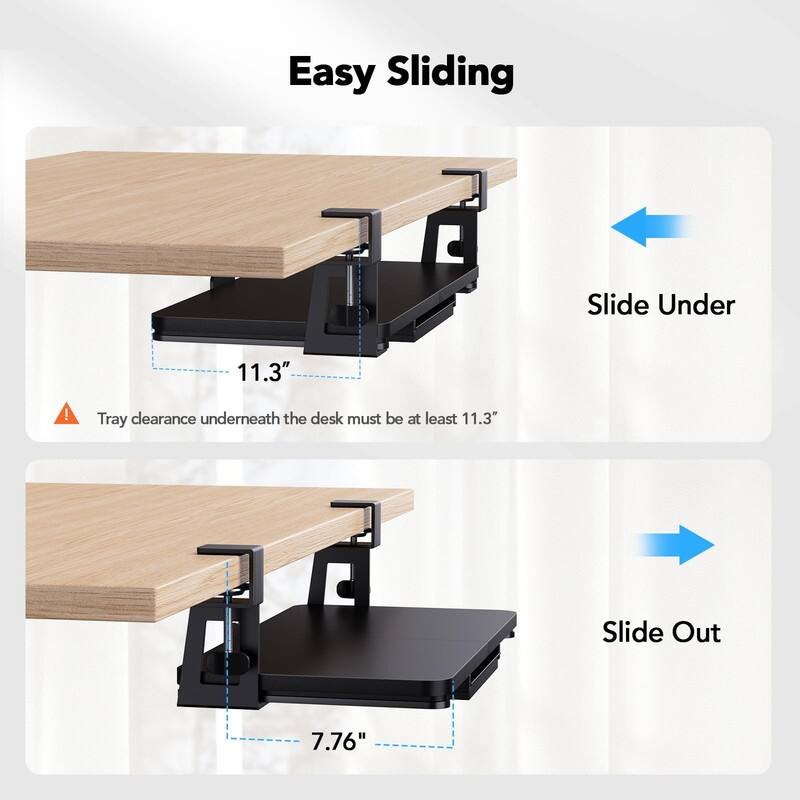 Large Under Desk Keyboard Tray - 25.59″ x 11.81″