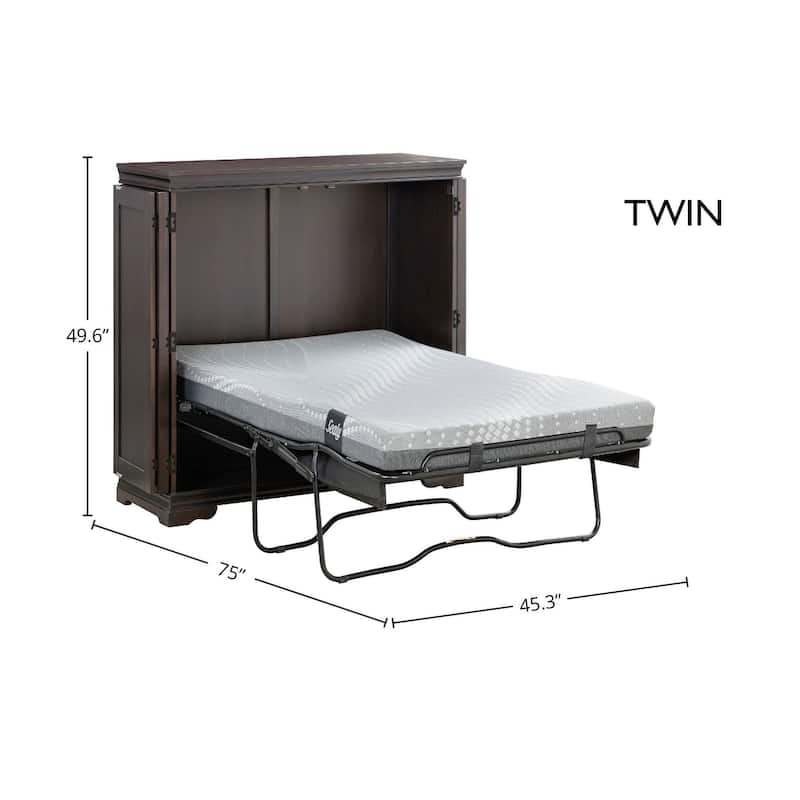 San Sebastian Cabinet Murphy Bed with Sealy Gel Memory Foam Mattress - Espresso - Twin