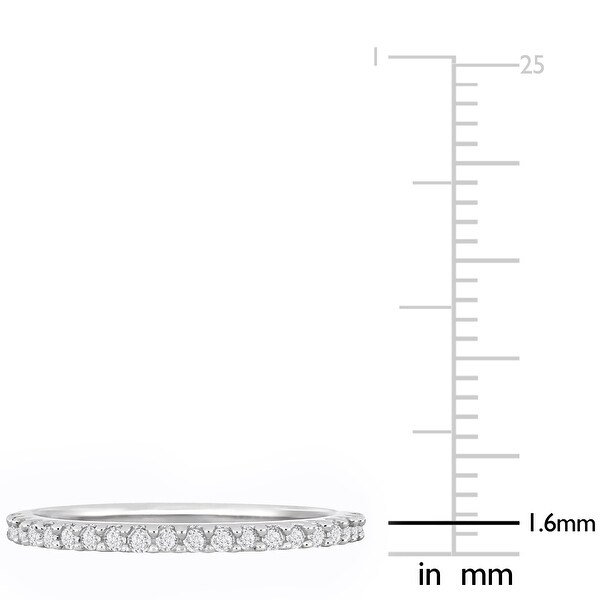 Miadora 10k White Gold 1/5ct TDW Diamond Stackable Anniversary Wedding Band Ring