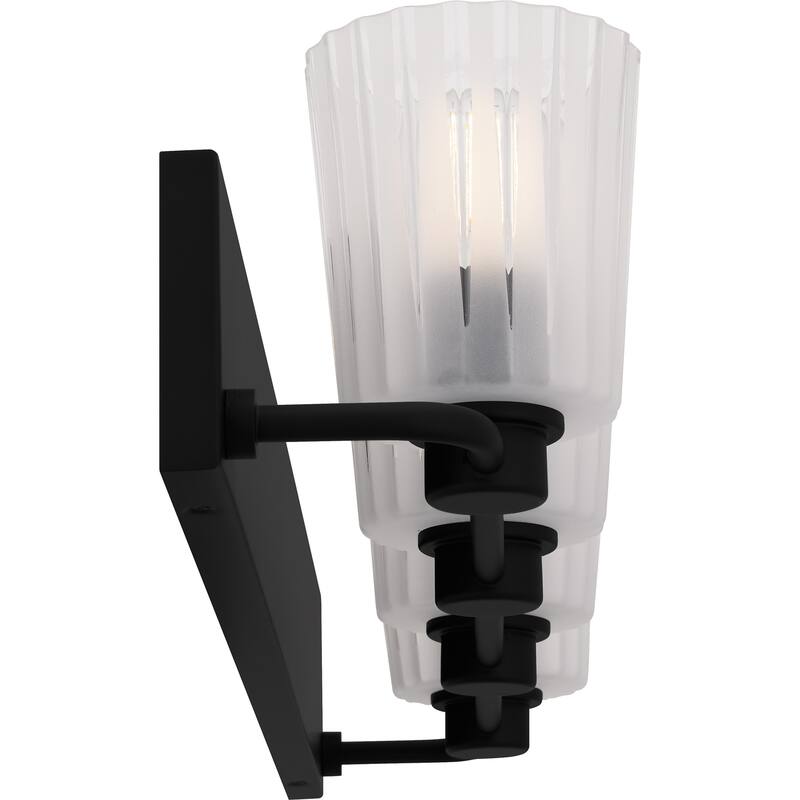Gray 4-Light Matte Black Bath Light