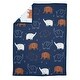 preview thumbnail 3 of 7, Lambs & Ivy Playful Elephant Blue/White Cotton 3-Piece Baby Crib Bedding Set