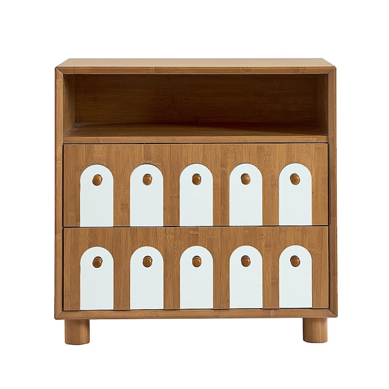 26" Tall Modern Nightstand with Charging Station, 23.75" Wide Wood Bedside Table /2 Storage Drawers