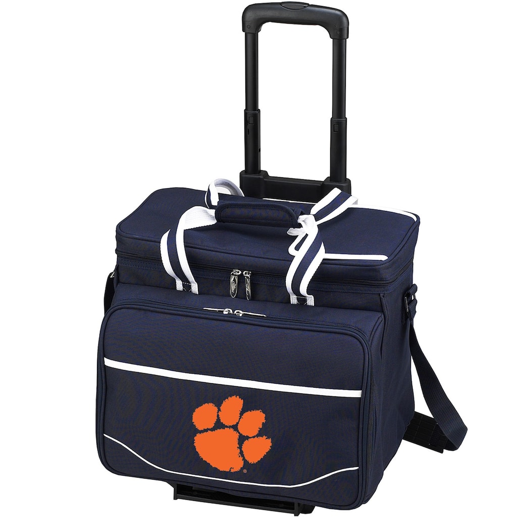 NCAA Clemson Tigers Insulated Equipped Picnic Cooler for Four on Wheels