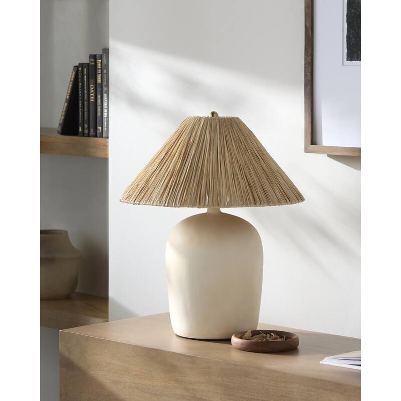 Livabliss Otahu Traditional Accent Table Lamp - 20"H x 17"W x 17"D - White