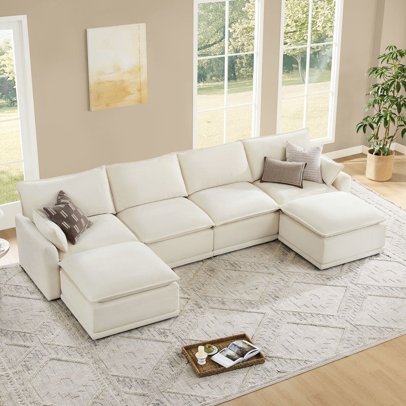 Spruce & Spring Modular Couch Oversized Sectional Sofa for Living Room