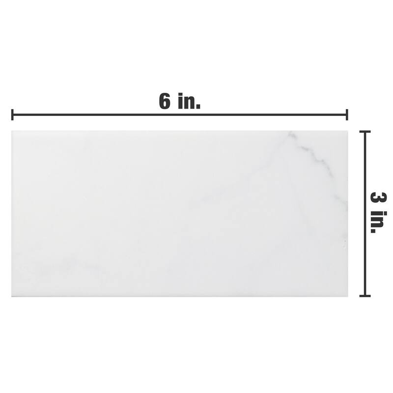 Merola Tile Classico Carrara Matte Metro 3" x 6" Ceramic Wall Subway Tile