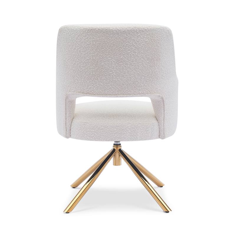 Boucle Polyester Upholstered Swivel Accent Chair - Stain Resistant