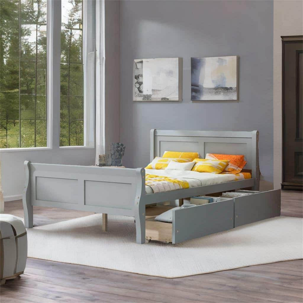 Full Size Wood Platform Bed