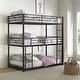 preview thumbnail 1 of 10, Furniture of America Landers Modern Triple Twin Metal Bunk Bed with Attached Ladders Black