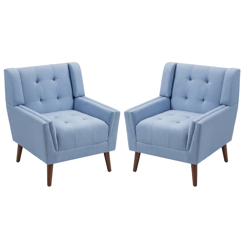 Mid Century Modern Upholstered Linen Accent chairs Armchair