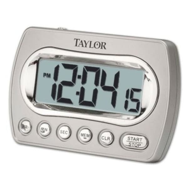 Taylor 5847-21 Digital Chrome Timer with Memory And Clock