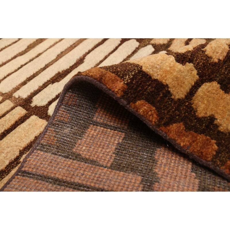 ECARPETGALLERY Hand-knotted Tangier Brown Wool Rug - 8'2 x 9'9