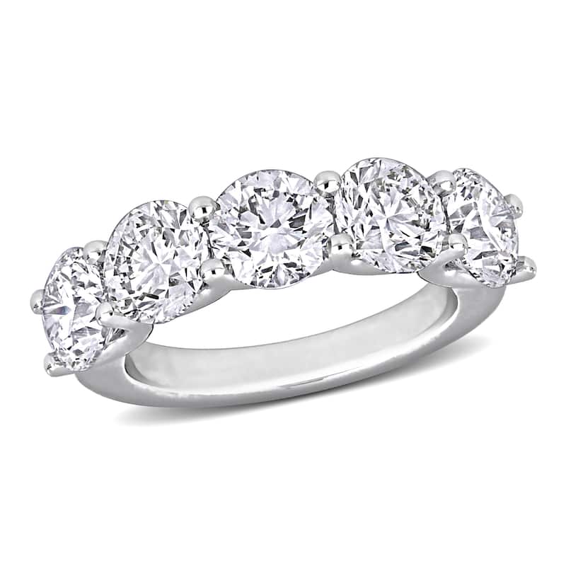 Miadora 4 1/2ct TDW Diamond Anniversary Ring in 14k White Gold - GIA Certified