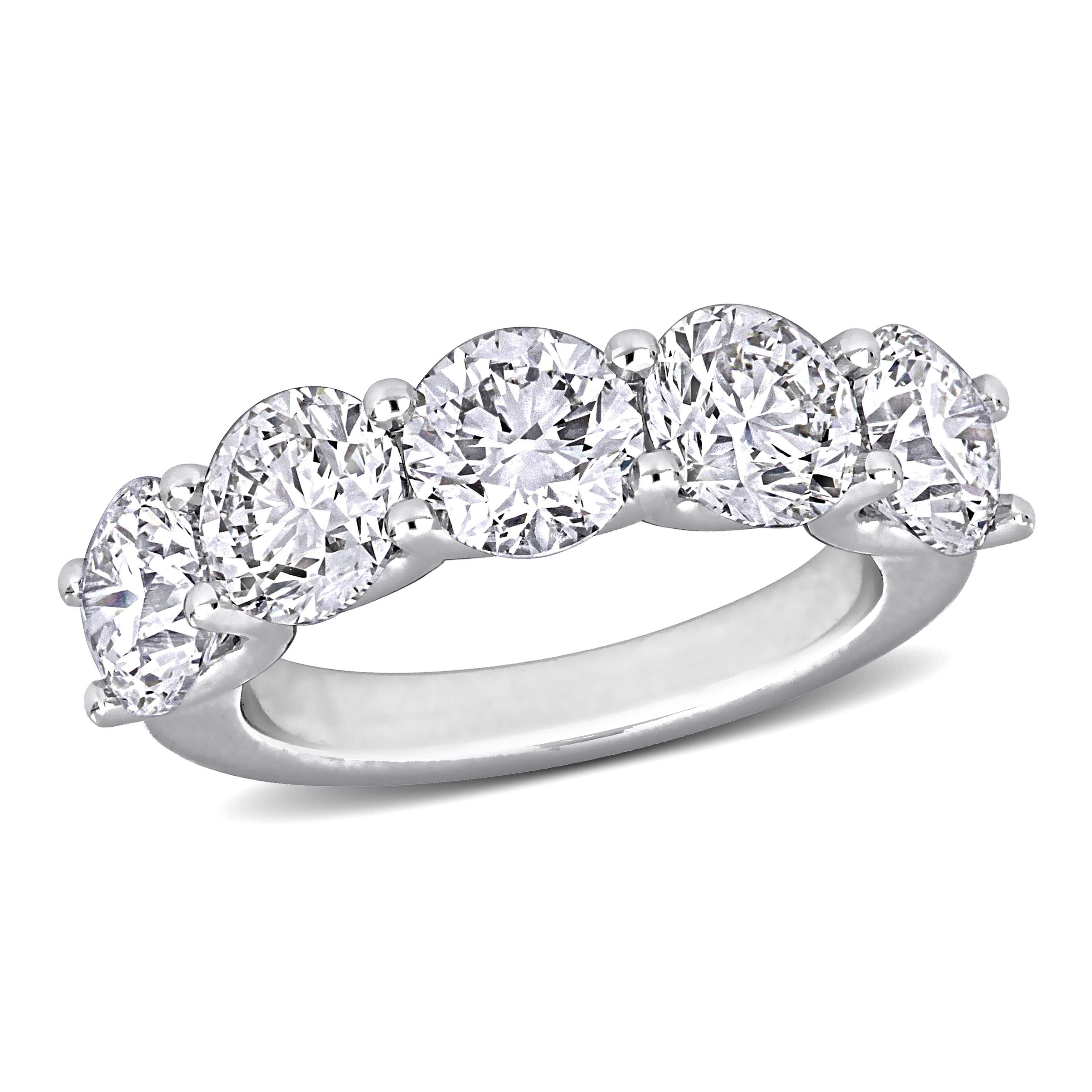 Miadora 4 1/2ct TDW Diamond Anniversary Ring in 14k White Gold - GIA Certified