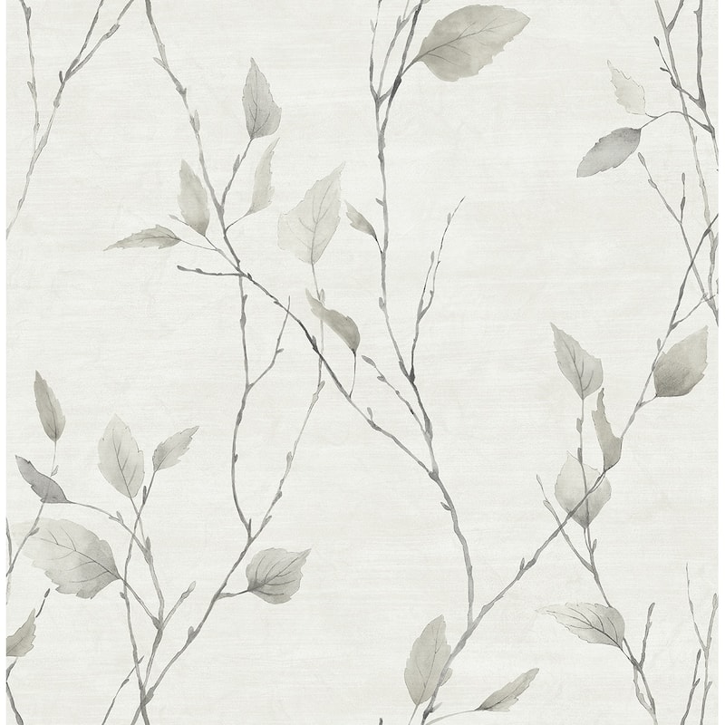 Seabrook Designs Nessa Leaf Branches Non-Woven Unpasted Wallpaper