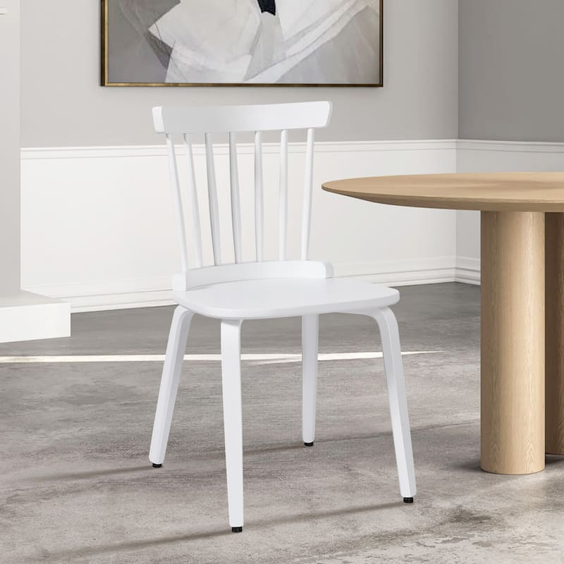 Solid Wood Slat Back Windsor Dining Chairs, Set of 2/4