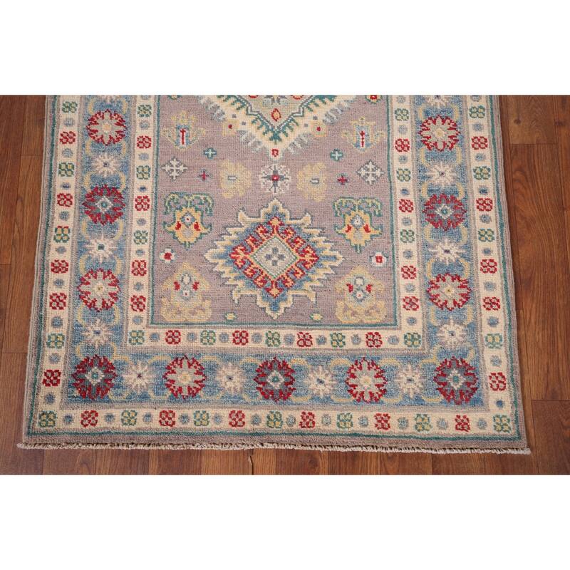 Kazak Accent Rug Handmade Oriental Beige Wool Carpet - 2'8" x 4'2"