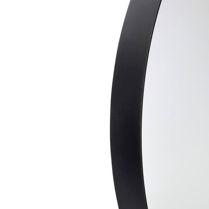 Wall Mount Shatterproof Round Accent Wall Mirror with Metal Frame