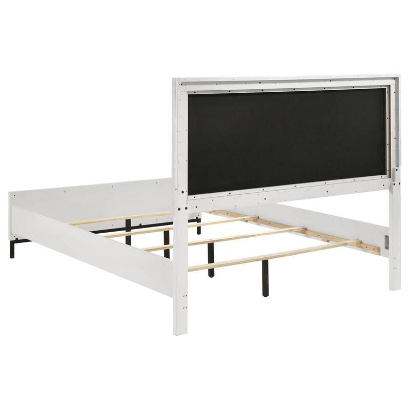 Sonora Upholstered Panel Bed White