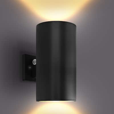 Luxrite Dusk to Dawn LED Modern Outdoor Wall Light, 12", Up or Up and Down Light, 3CCT 3000K-5000K, 20/30/40W, IP65, ETL