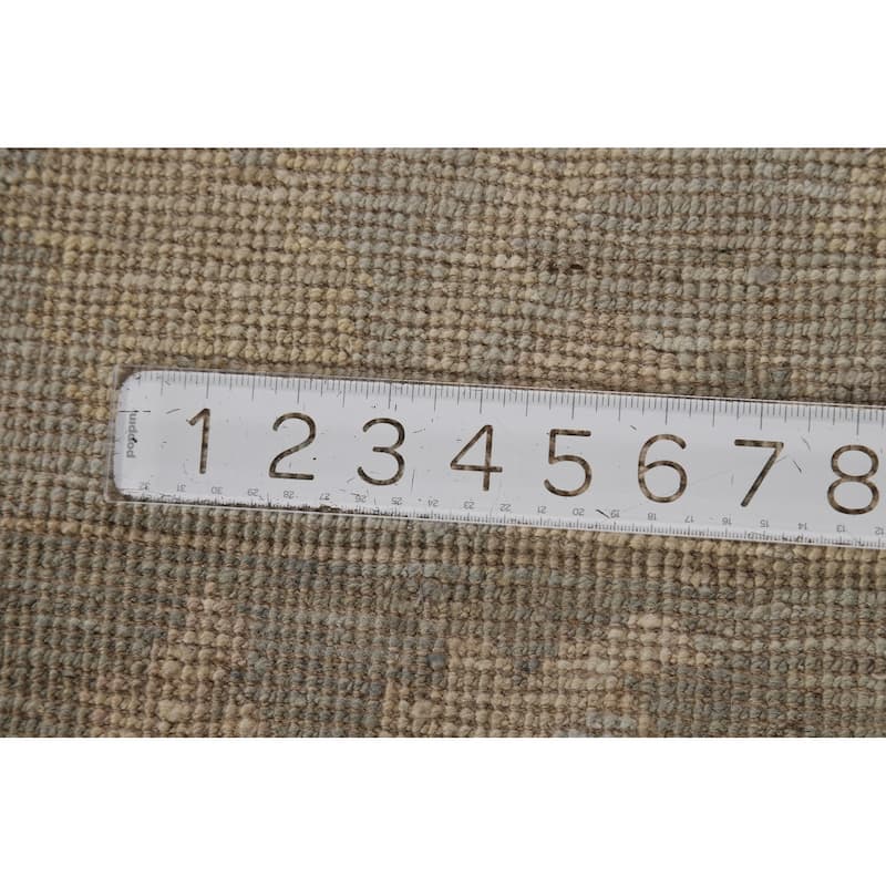 Hand Knotted Oriental 100% Wool Carpet Transitional All-Over Beige & Ivories Oushak Runner Rug - 8' 4'' X 3' 0''