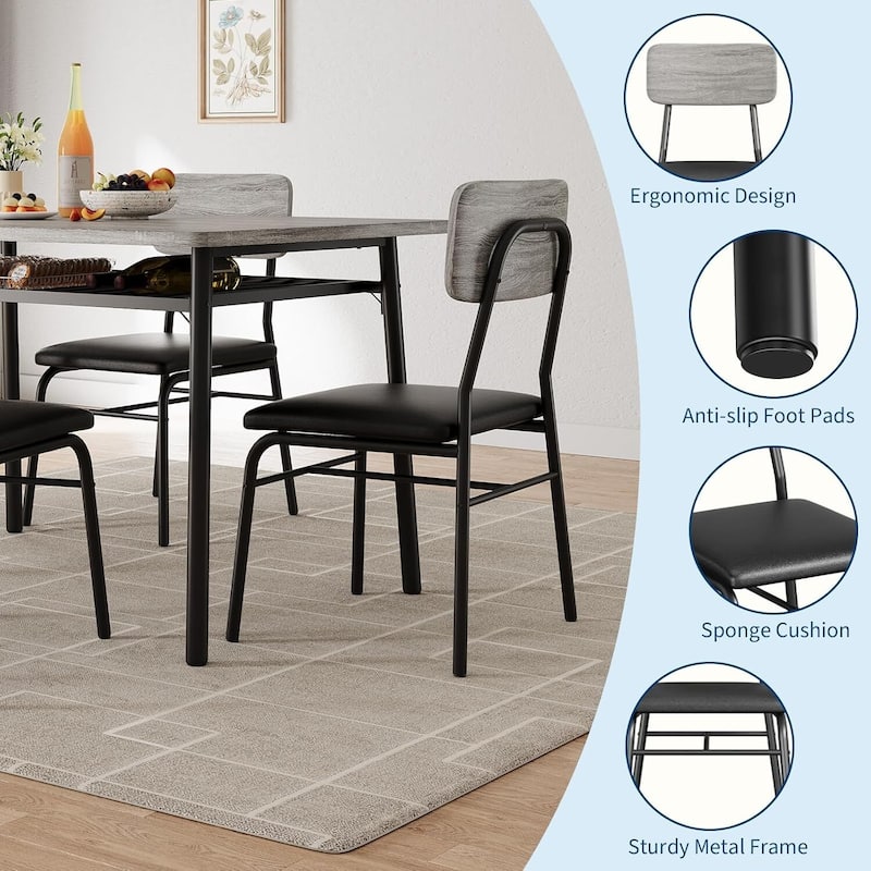 Kitchen Dining Table for 2 with Storage Rack Set for Small Space, Apartment