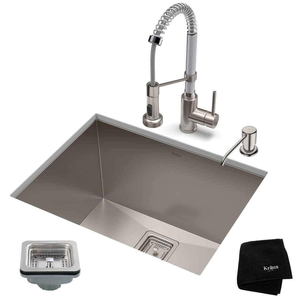 Kraus Pax 24" Undermount Single Basin Stainless Steel Kitchen Sink