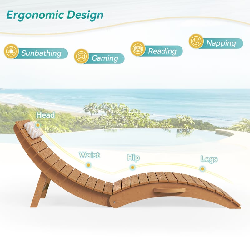 Set of 2 Weather-Resistant Folding Patio Pool Chaise Lounge Chairs