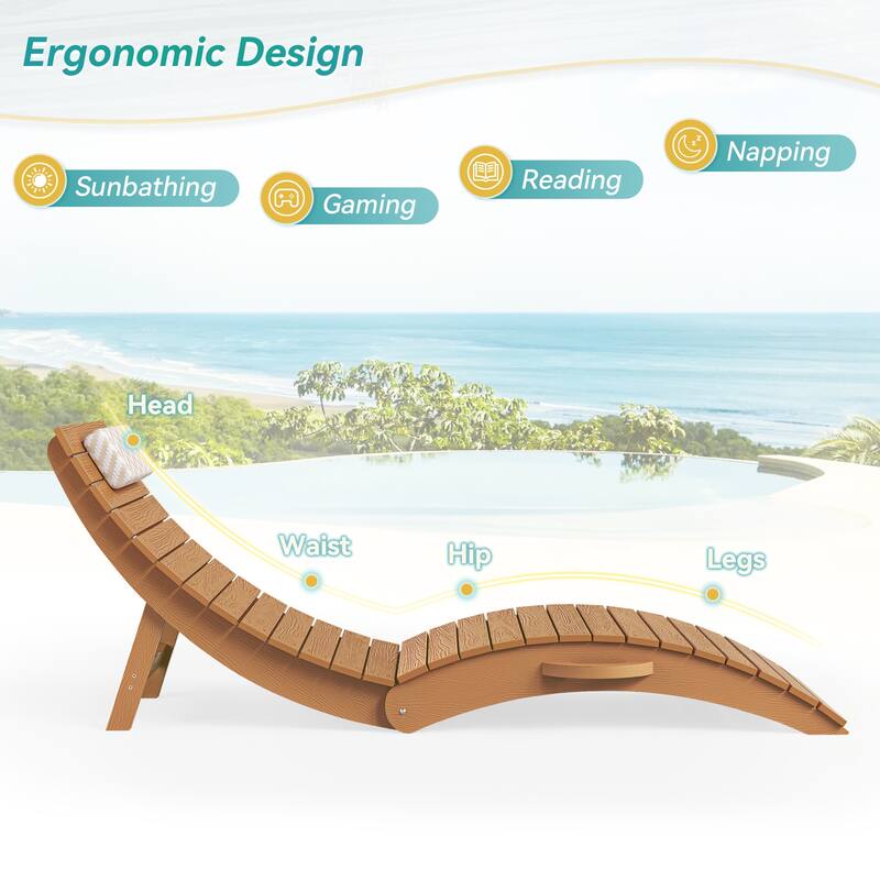 Set of 4 Weather-Resistant Folding Patio Pool Chaise Lounge Chairs