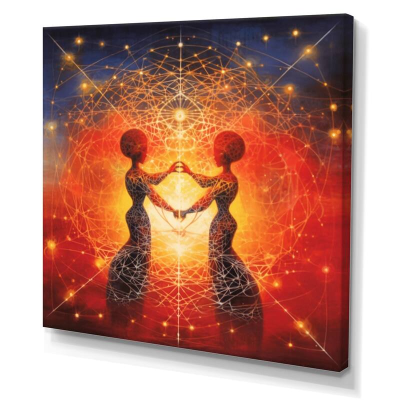 Designart "Twin Flame Universe Eternal Loving Souls" Romantic Wall Art Living Room